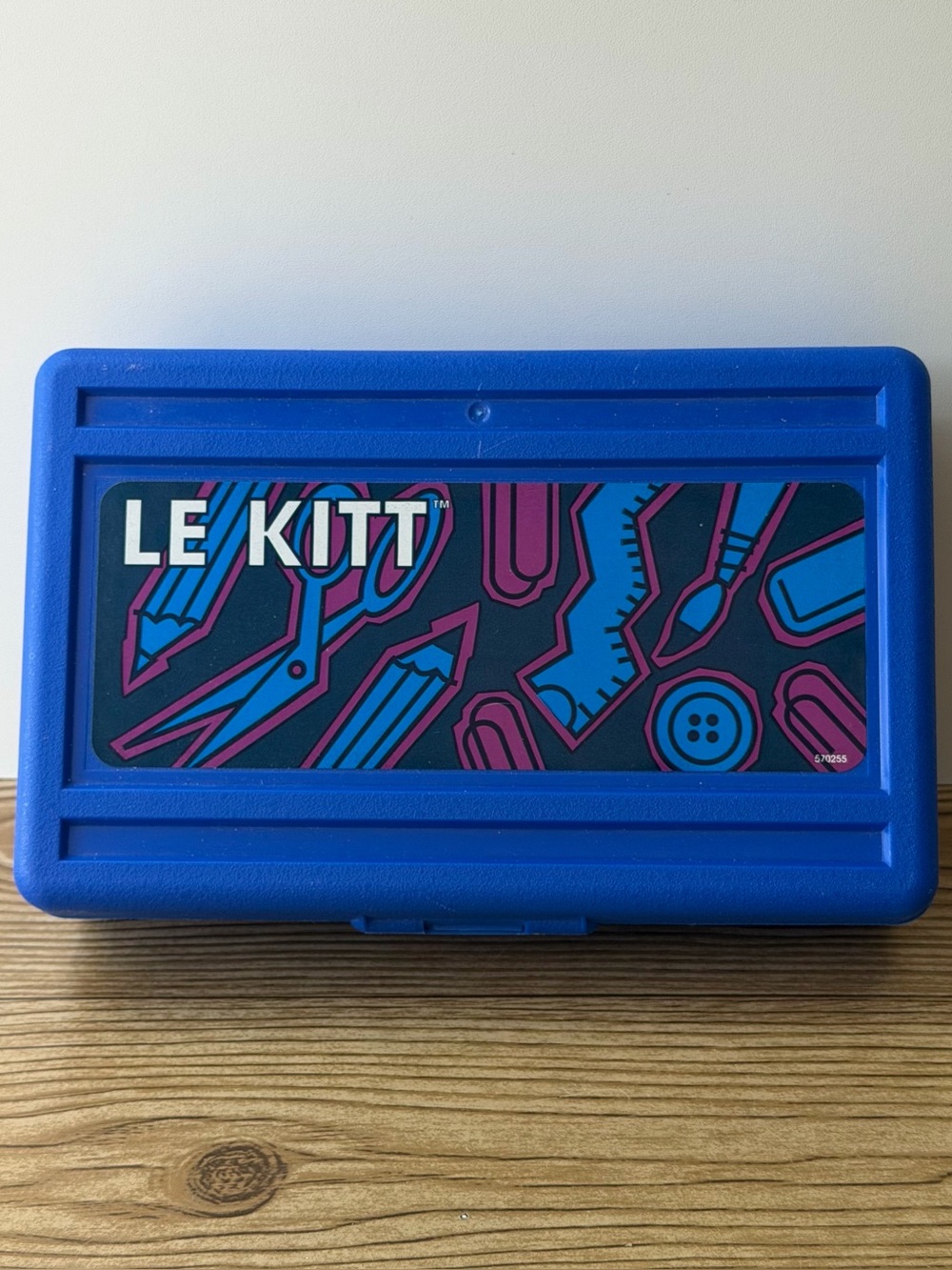 Le Kitt Vintage Newell Office Products Blue Purple Plastic Pencil Case Box
